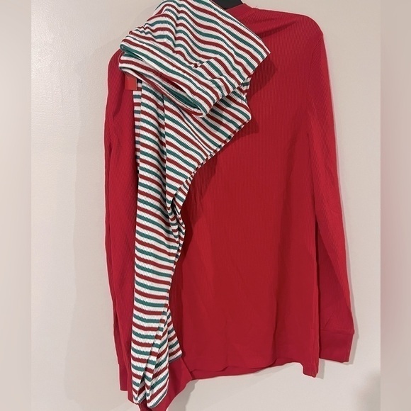 Matching Mens Thermal Waffle Holiday Stripe Mix It Pajama Set stripe bright S - Picture 8 of 14
